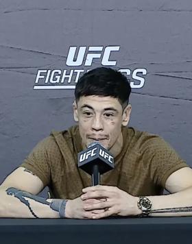 Flyweight Champion Brandon Moreno Talks With The Media After Defeating Deiveson Figueiredo At UFC 283: Teixeira vs Hill