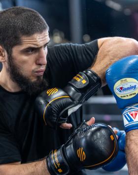 Islam Makhachev trains at Kickass MMA in Morley, Western Australia, on February 7, 2023. (Photo by Nolan Walker/Zuffa LLC)