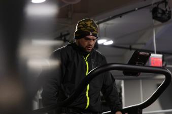 Kelvin Gastelum prepares for his UFC 258 bout against Ian Heinisch on Wednesday, February 10, 2021 at the UFC Performance Institute in Las Vegas, Nevada. (Photo by McKenzie Pavacich)