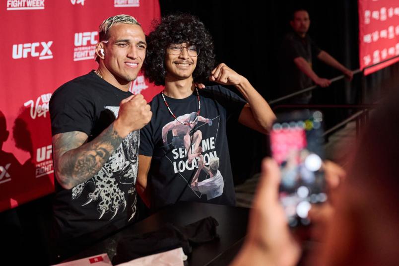 Charles Oliveira greets fans during UFC X 2022 at the Las Vegas Convention Center on July 02, 2022 in Las Vegas, Nevada. (Photo by Mike Kirschbaum/Zuffa LLC)