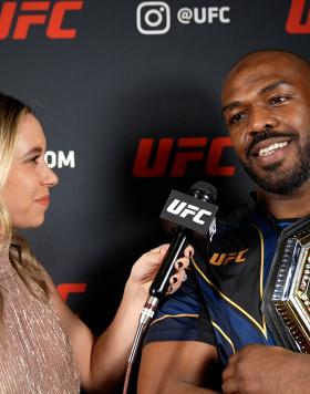 Heavyweight Champion Jon Jones Reacts With UFC.com After His Submission Victory Over Ciryl Gane At UFC 285: Jones vs Gane On March 4, 2023