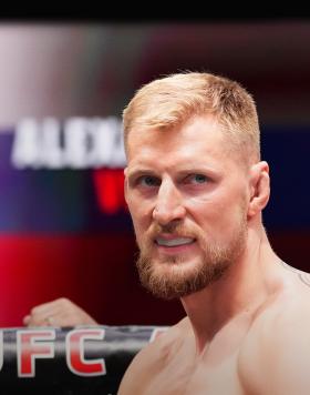 Alexander Volkov of Russia preapres to fight Jairzinho Rozenstruik of Suriname in a heavyweight fight during the UFC Fight Night event at UFC APEX on June 04, 2022 in Las Vegas, Nevada. (Photo by Chris Unger/Zuffa LLC)