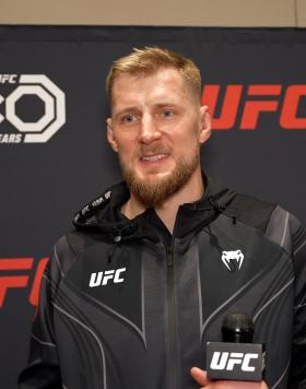 Heavyweight Alexander Volkov Reacts With UFC.com After His Knockout Victory Over Alexandr Romanov At UFC Fight Night: Yan vs Dvalishvili On March 11, 2023