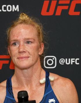 Holly Holm Backstage In San Antonio After Her Victory, March 2023
