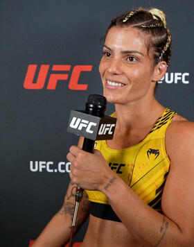 UFC Strawweight Luana Pinheiro Reacts With UFC.com After Her Split Decision Victory Over Michelle Waterson-Gomez At UFC 287: Pereira vs Adesanya 2 On April 8, 2023