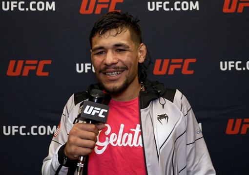 Welterweight Gilbert Urbina Reacts With UFC.com After His TKO Victory Over Orion Cosce At UFC Fight Night: Dern vs Hill On May 20, 2023