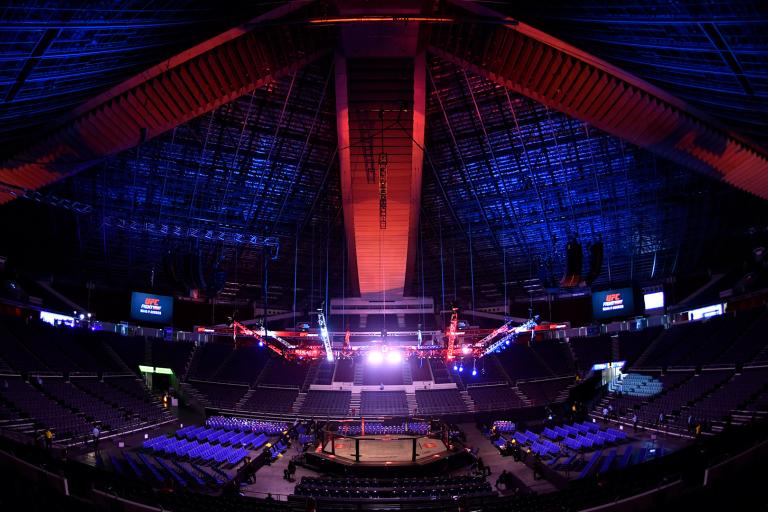 A general view of the Octagon prior to the UFC Fight Night event at Singapore Indoor Stadium on October 26, 2019 in Singapore. (Photo by Jeff Bottari/Zuffa LLC)