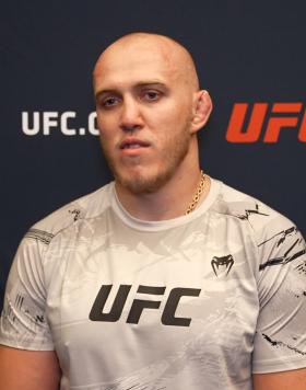Heavyweight Serghei Spivac Reacts With UFC.com After His TKO Victory Over Augusto Sakai At UFC Fight Night: Santos vs Hill on August 6, 2022