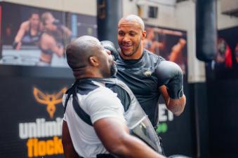 Ciryl Gane trains at MMA Factory in Paris France on August 25 2022. (Photo by Zac Pacleb/Zuffa LLC)