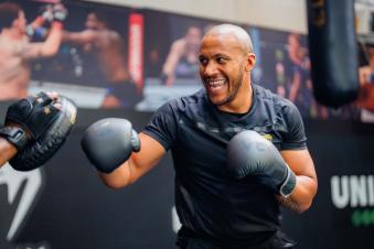 Ciryl Gane trains at MMA Factory in Paris France on August 25 2022. (Photo by Zac Pacleb/Zuffa LLC)