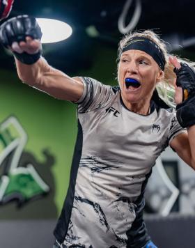Manon Fiorot trains at Cobra Fitness in Abu Dhabi, United Arab Emirates, on October 18, 2022. (Photo by Zac Pacleb/Zuffa LLC)