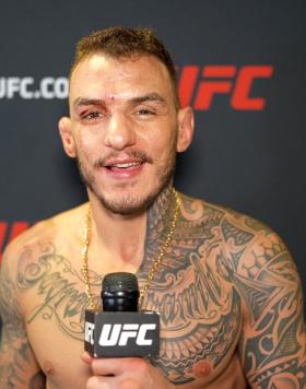 UFC Lightweight Renato Moicano Reacts With UFC.com After His 1st Round Submission Win Over Brad Riddell At UFC 281: Adesanya vs Pereira.