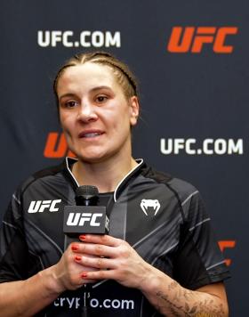 Jennifer Maia Reacts With UFC.com After Her Victory Over Maryna Moroz At UFC Fight Night: Nzechukwu vs Cutelaba  on November 19, 2022