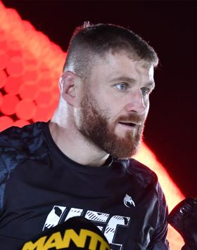 Jan Blachowicz of Poland holds an open training session for fans and media during UFC 267 open workouts