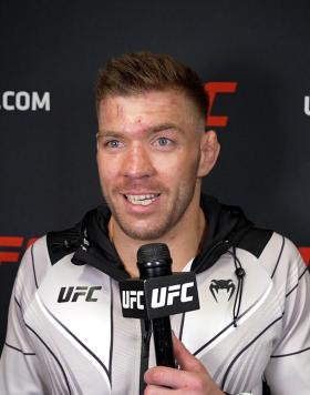Middleweight Dricus Du Plessis Reacts With UFC.com After His Submission Victory Over Darren Till At UFC 282: Błachowicz vs Ankalaev on December 10, 2022