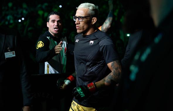 Charles Oliveira of Brazil walks out prior to facing Michael Chandler in their lightweight championship bout during the UFC 262 event at Toyota Center on May 15, 2021 in Houston, Texas. (Photo by Cooper Neill/Zuffa LLC)