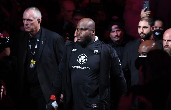 Derrick Lewis walks out prior to facing Ciryl Gane of France in their interim heavyweight title bout during the UFC 265 event at Toyota Center on August 07, 2021 in Houston, Texas. (Photo by Josh Hedges/Zuffa LLC)