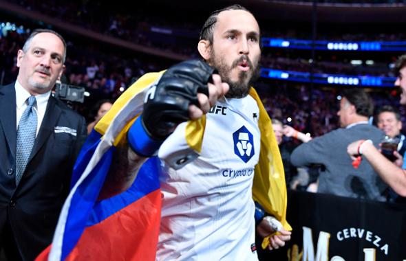 Marlon Vera of Ecuador prepares to fight Frankie Edgar in their bantamweight fight during the UFC 268 event at Madison Square Garden on November 06, 2021 in New York City. (Photo by Chris Unger/Zuffa LLC)