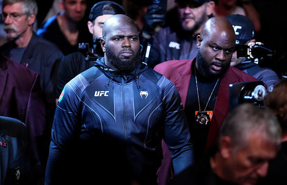 Jairzinho Rozenstruik of Suriname walks out towards the Octagon prior to facing Chris Daukaus in a heavyweight fight during the UFC 282 event at T-Mobile Arena on December 10, 2022 in Las Vegas, Nevada. (Photo by Chris Unger/Zuffa LLC)