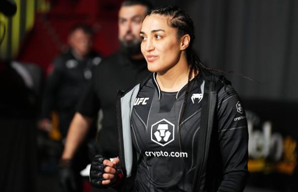 Tatiana Suarez prepares to fight Montana De La Rosa in a flyweight fight during the UFC Fight Night event at UFC APEX on February 25, 2023 in Las Vegas, Nevada. (Photo by Chris Unger/Zuffa LLC)