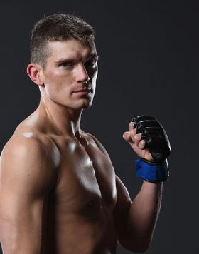 Stephen Thompson poses for a portrait backstage after defeating Johny Hendricks during the UFC Fight Night event at MGM Grand Garden Arena on February 6, 2016 in Las Vegas, Nevada. (Photo by Mike Roach/Zuffa LLC)