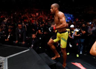 FORTALEZA, BRAZIL - MARCH 11: Edson Barboza of Brazil enters the Octagon prior to his lightweight bout against Beneil Dariush of Iran during the UFC Fight Night event at CFO - Centro de Formaco Olimpica on March 11, 2017 in Fortaleza, Brazil. (Photo by Buda Mendes/Zuffa LLC/Zuffa LLC via Getty Images)