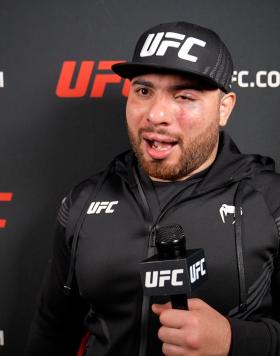 Heavyweight Hamdy Abdelwahab Reacts With UFC.com After His Split Decision Victory Over Don' Tale Mayes At UFC 277: Peña vs Nunes 2 on July 30, 2022