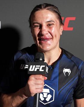 Flyweight Jennifer Maia Reacts With UFC.com After Her Unanimous Decision Victory Over Casey O'Neill At UFC 286: Edwards vs Usman 3 On March 18, 2023