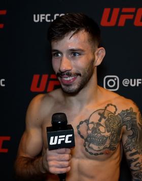 Flyweight Matheus Nicolau Reacts With UFC.com After His Knockout Victory Over Matt Schnell At UFC Fight Night: Thompson vs Holland On December 3, 2022