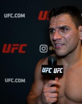 Welterweight Rafael Dos Anjos Reacts With UFC.com After His Submission Victory Over Bryan Barberena At UFC Fight Night Thompson vs Holland On December 3, 2022