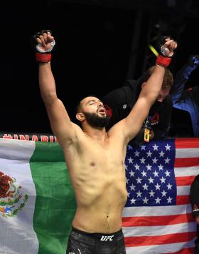 Dominick Reyes is introduced prior to facing Jan Blachowicz of Poland in their light heavyweight championship bout during UFC 253 inside Flash Forum on UFC Fight Island on September 27, 2020 in Abu Dhabi, United Arab Emirates. (Photo by Josh Hedges/Zuffa LLC)