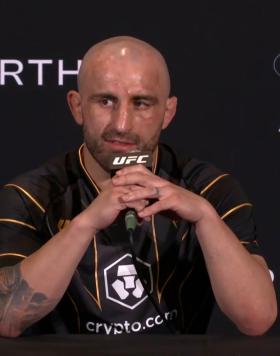 UFC featherweight champion Alexander Volkanovski took questions from the press following his main event loss against UFC lightweight champion Islam Makhachev at UFC 284 on Saturday. 