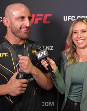 Featherweight Champion Alexander Volkanovski Reacts With UFC.com After His Fight With Islam Makhachev At UFC 284: Makhachev vs Volkanovski On February 11, 2023